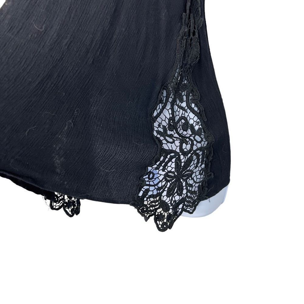 Promesa Free People Black Linen Tank Top w/ Lace Gussets - Women's Size S - Picture 5 of 8